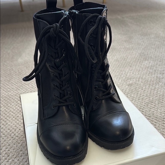 Torrid-Black Lace-Up Ankle Boots - Size 6 1/2 Wide Width - Picture 2 of 6